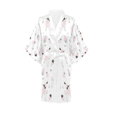 Poodle dog rose cake pattern Women's Short Kimono Robe