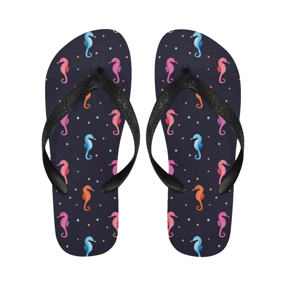 Watercolor colorful seahorse pattern Unisex Flip Flops