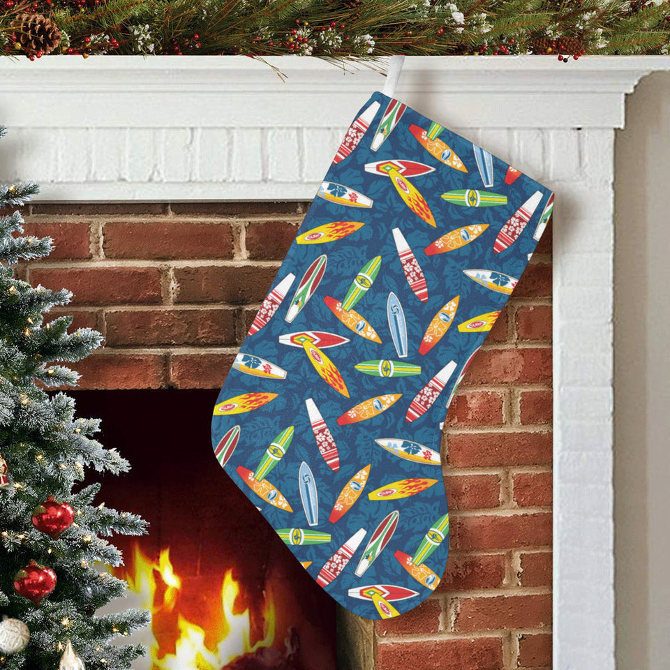 Surfboard Pattern Print Design 01 Christmas Stocking