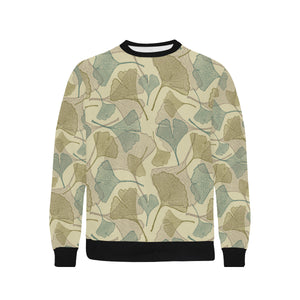 Ginkgo leaves design pattern Men's Crew Neck Sweatshirt