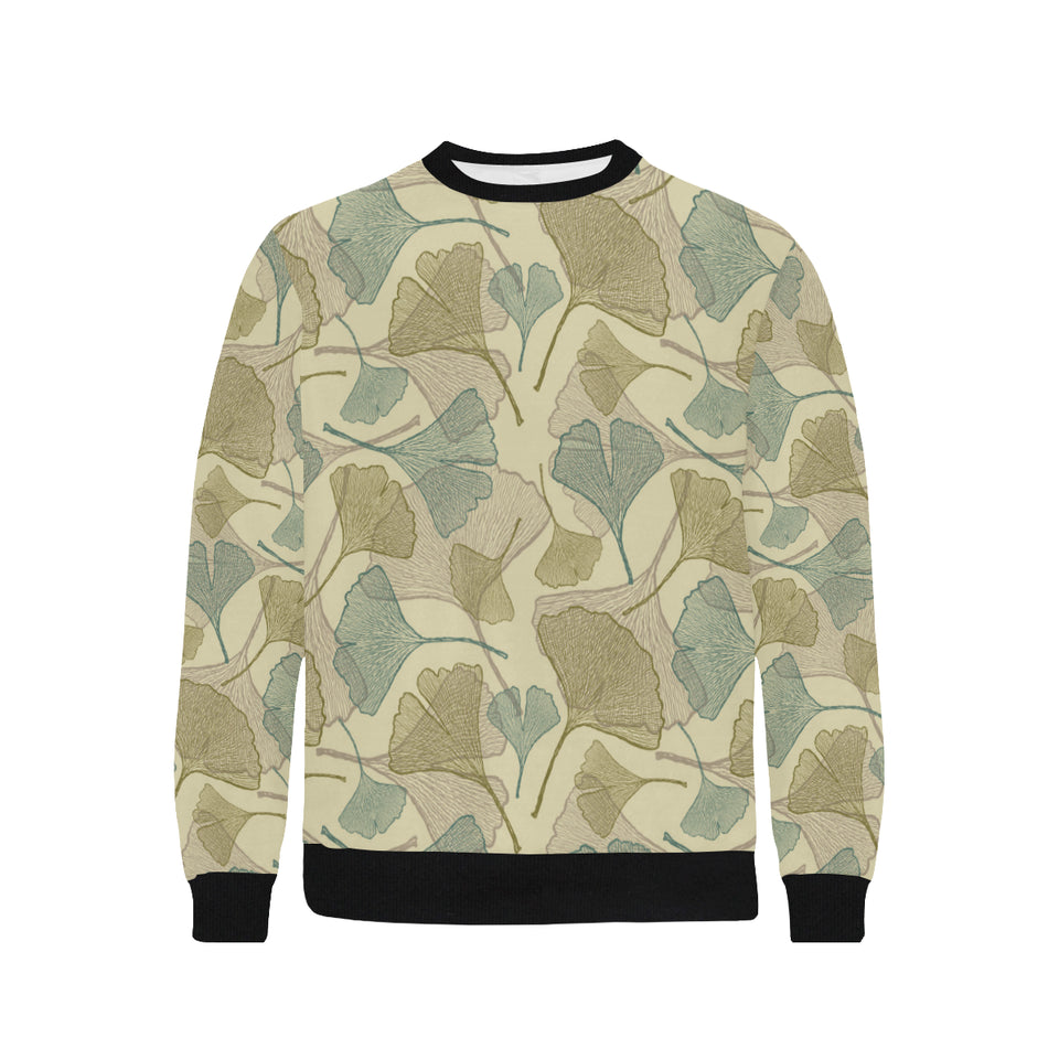 Ginkgo leaves design pattern Men's Crew Neck Sweatshirt