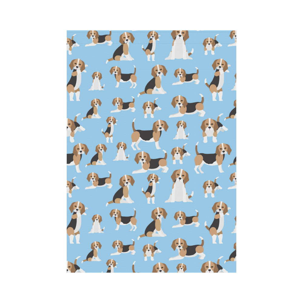 Beagle dog blue background pattern House Flag Garden Flag