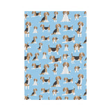 Beagle dog blue background pattern House Flag Garden Flag