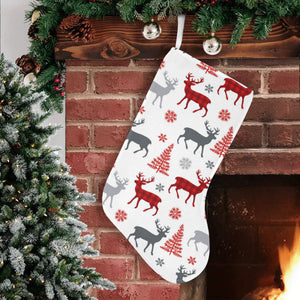Deer tree snowflakes chrismas pattern Christmas Stocking