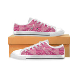Beautiful dragonfly pink background Men's Low Top Canvas Shoes White