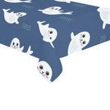 Cute white baby sea lion seal pattern Tablecloth