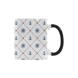 Anchor rudder nautical design pattern Morphing Mug Heat Changing Mug