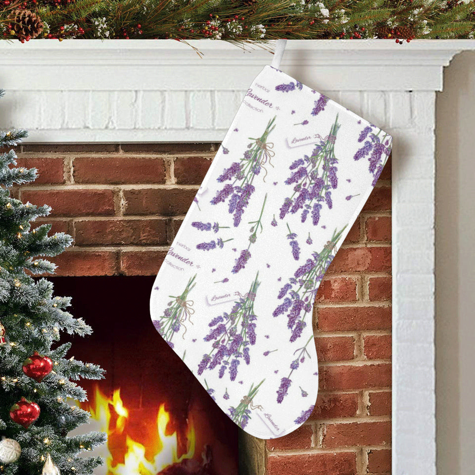 lavender flower design pattern Christmas Stocking