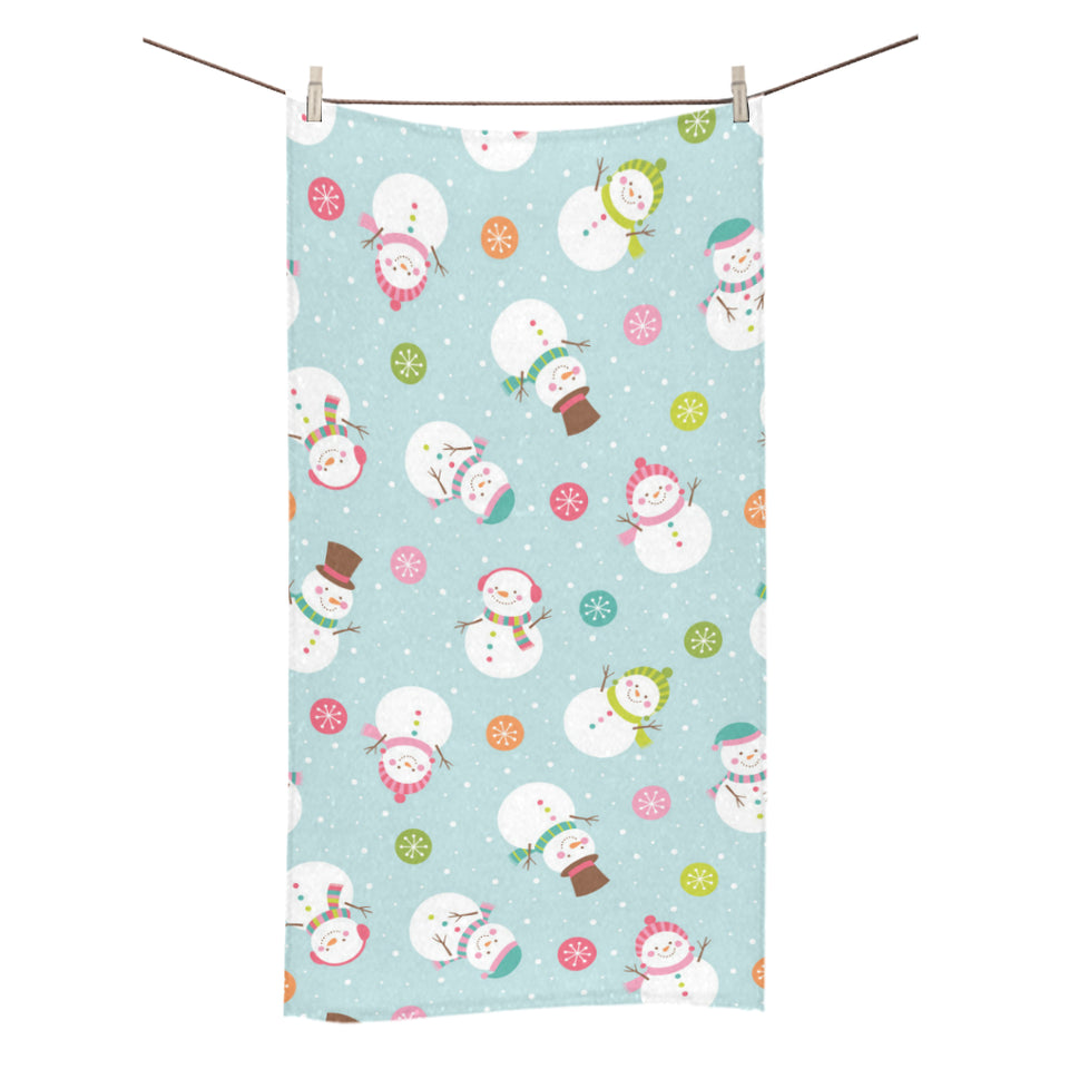 Cute snowman snowflake pattern Bath Towel
