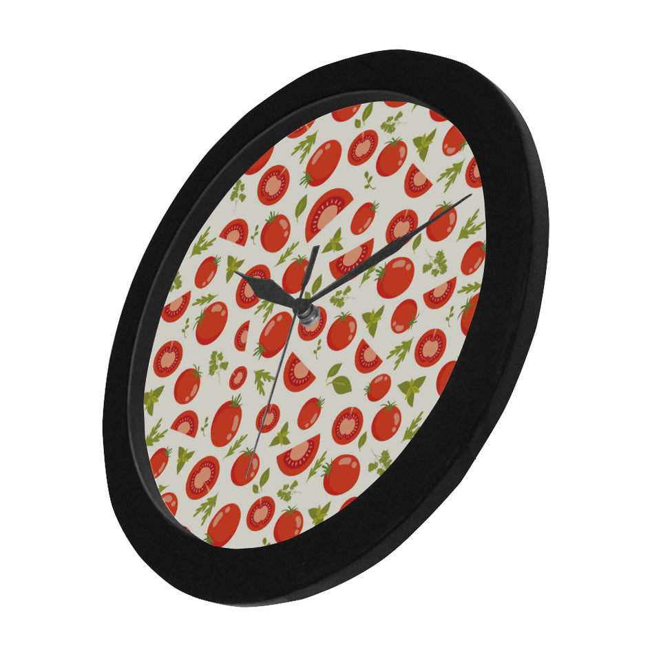 Tomato pattern Elegant Black Wall Clock