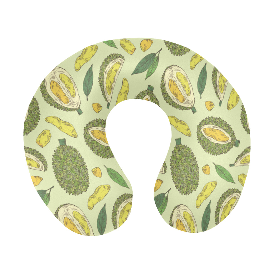 Durian leaves pattern background U-Shaped Travel Neck Pillow