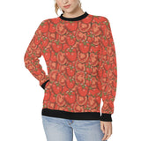 Red Tomato Pattern Women's Crew Neck Sweatshirt