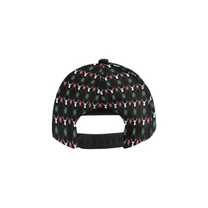 Deer Christmas new year pattern argyle All Over Print Snapback Cap