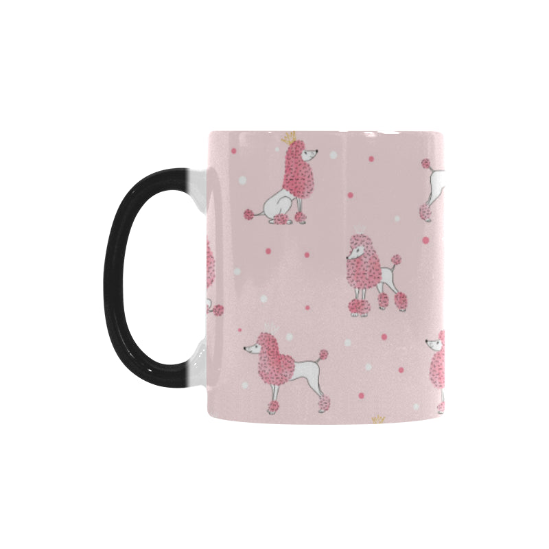 Poodle dog pink color theme Morphing Mug Heat Changing Mug