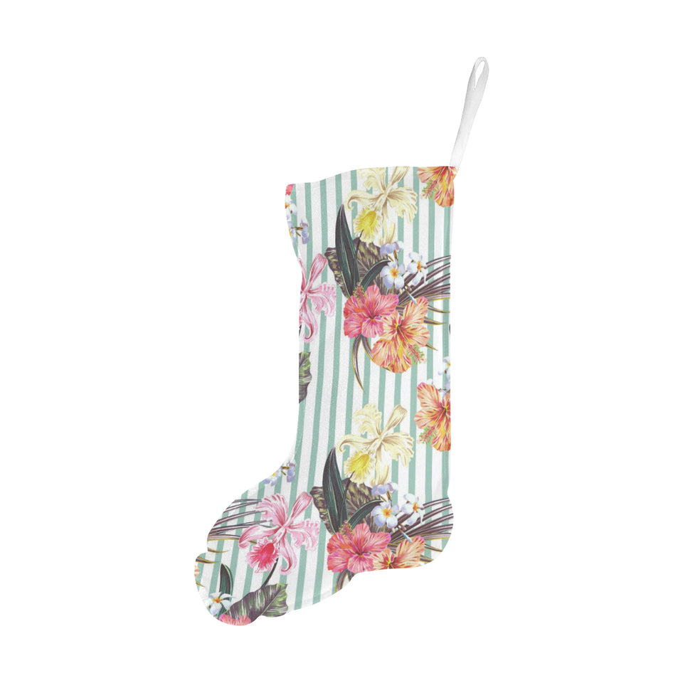 Colorful orchid flower pattern Christmas Stocking