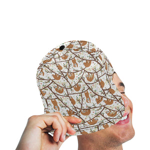 Sloths hanging on the tree pattern All Over Print Snapback Cap