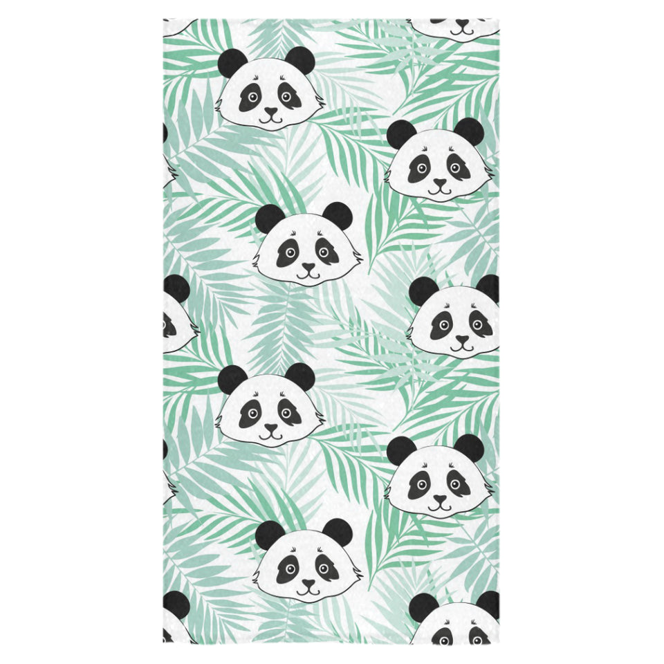 Panda pattern tropical leaves background Bath Towel