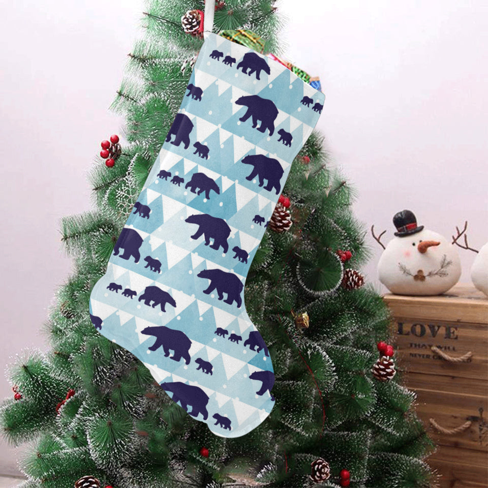 polar bear winter snow pattern Christmas Stocking