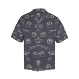 sushi pattern black background Men's All Over Print Hawaiian Shirt