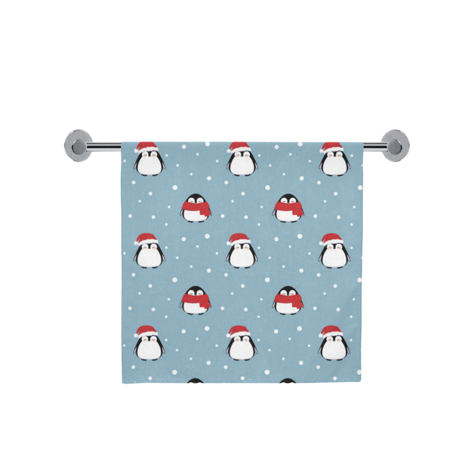 Cute penguin christmas snow pattern Bath Towel
