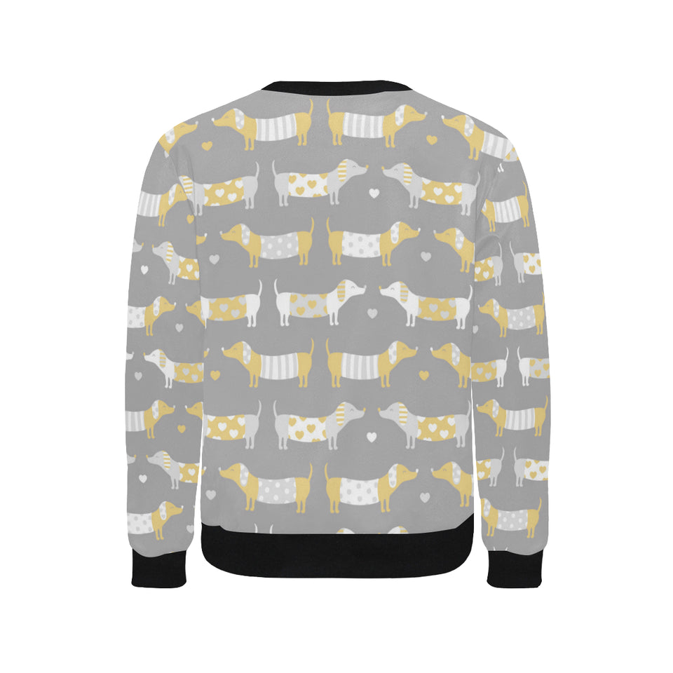 Cute dachshund dog pattern Men's Crew Neck Sweatshirt