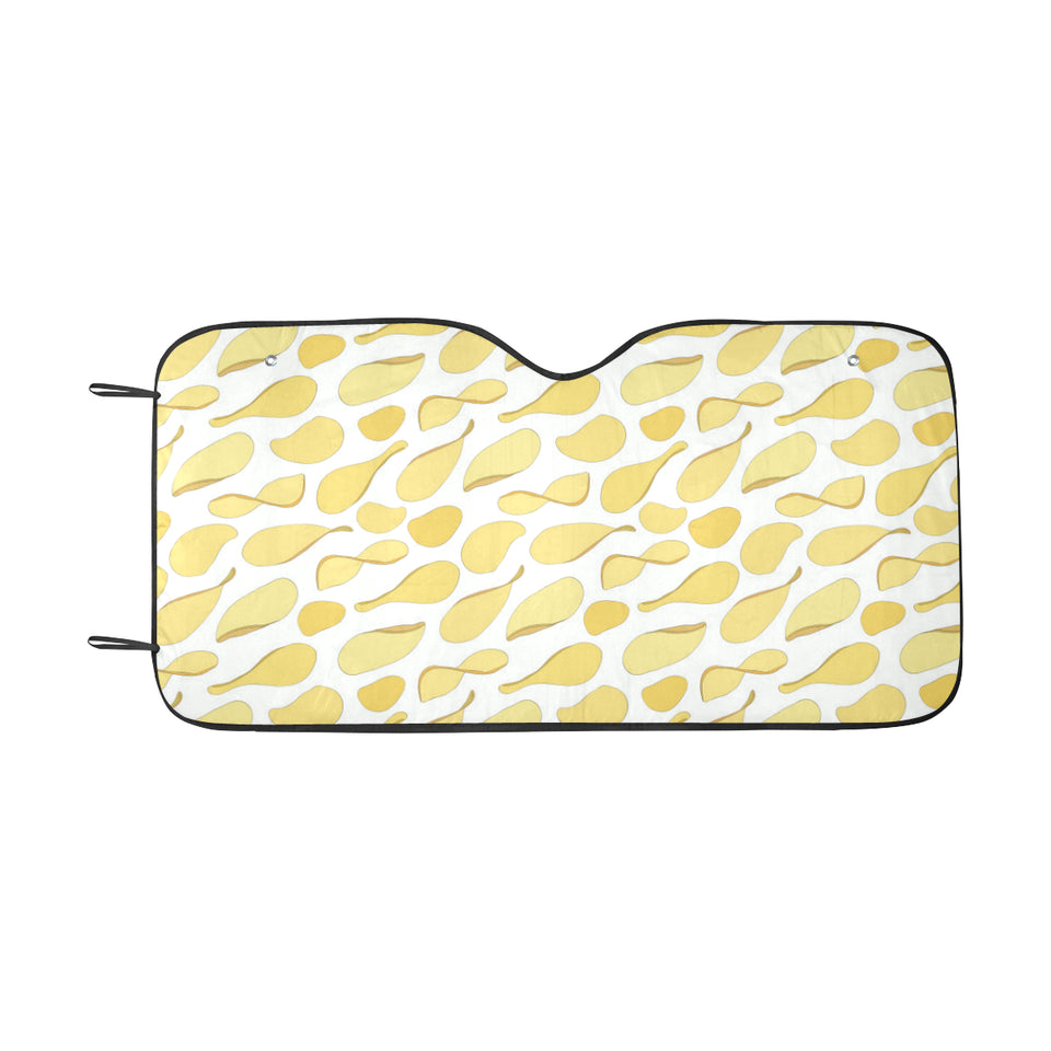 Potato Chips Pattern Print Design 02 Car Sun Shade