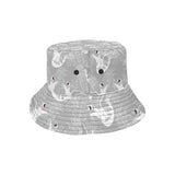 white swan gray background Unisex Bucket Hat