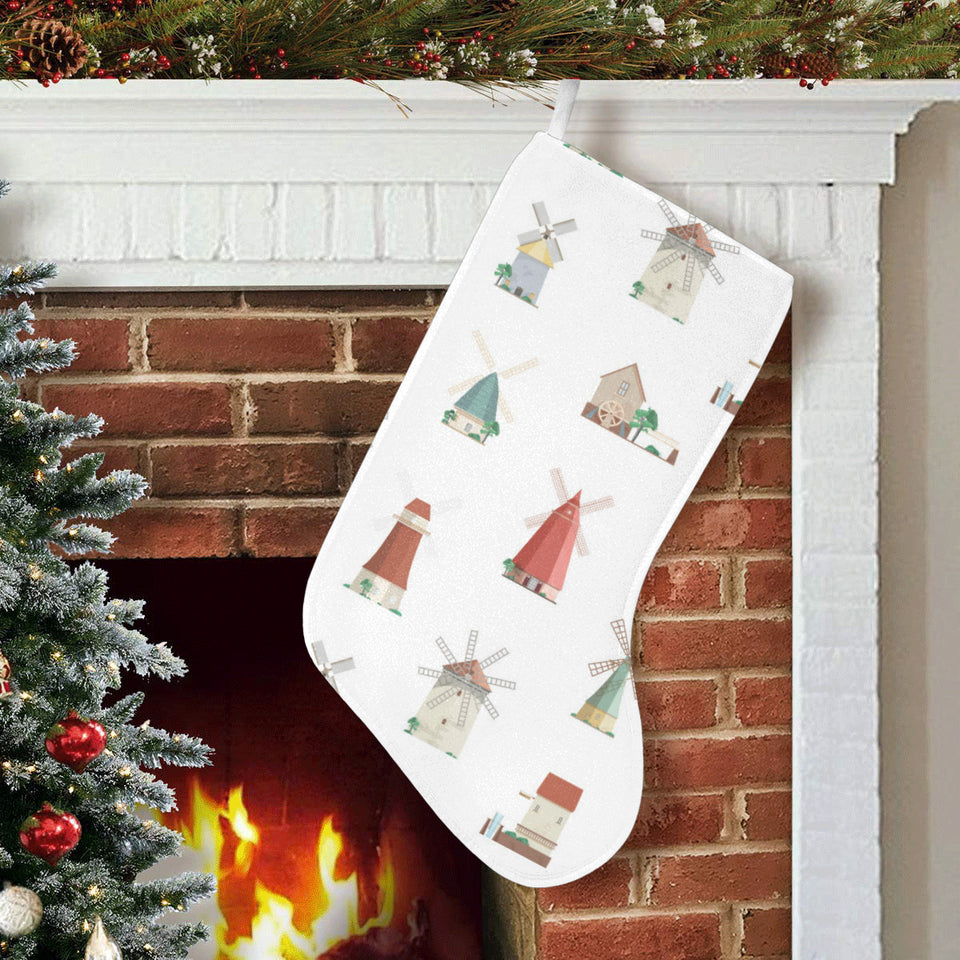 windmill design pattern Christmas Stocking