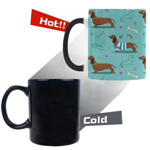 Dachshund decorative background Morphing Mug Heat Changing Mug