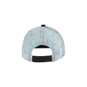 Cute cow flower pattern All Over Print Snapback Cap