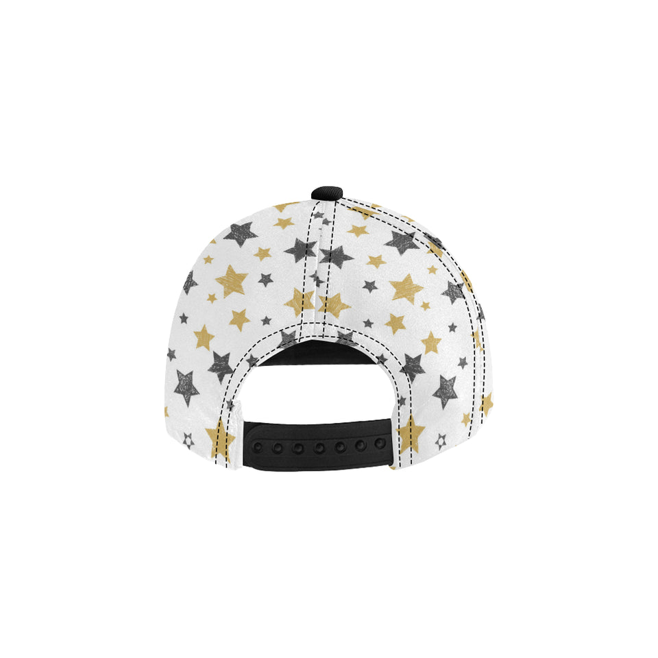 hand drawn gold black star pattern All Over Print Snapback Cap