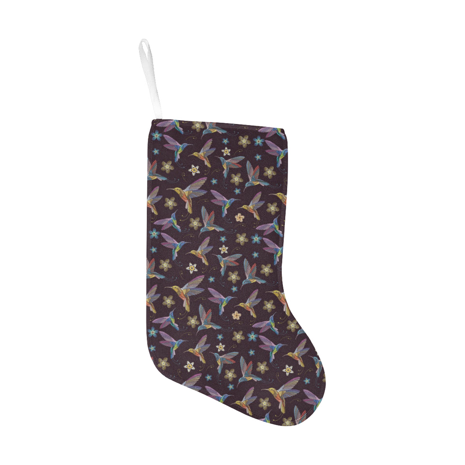 Hummingbird Pattern Print Design 04 Christmas Stocking