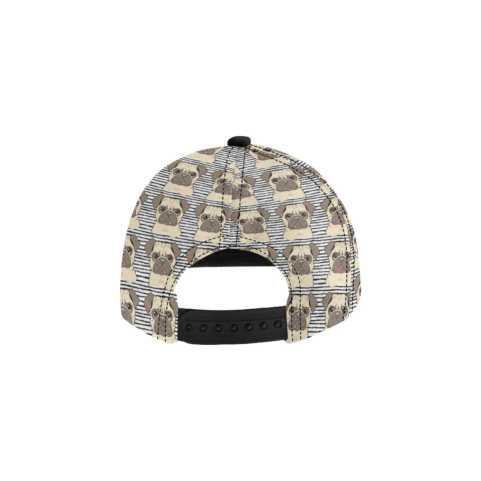 Happy pug pattern All Over Print Snapback Cap