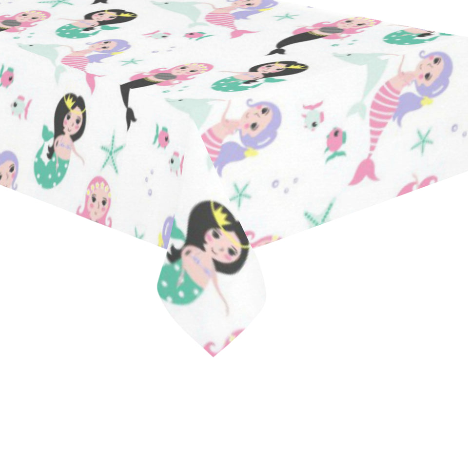 cute mermaid dolphin fish starfish pattern Tablecloth