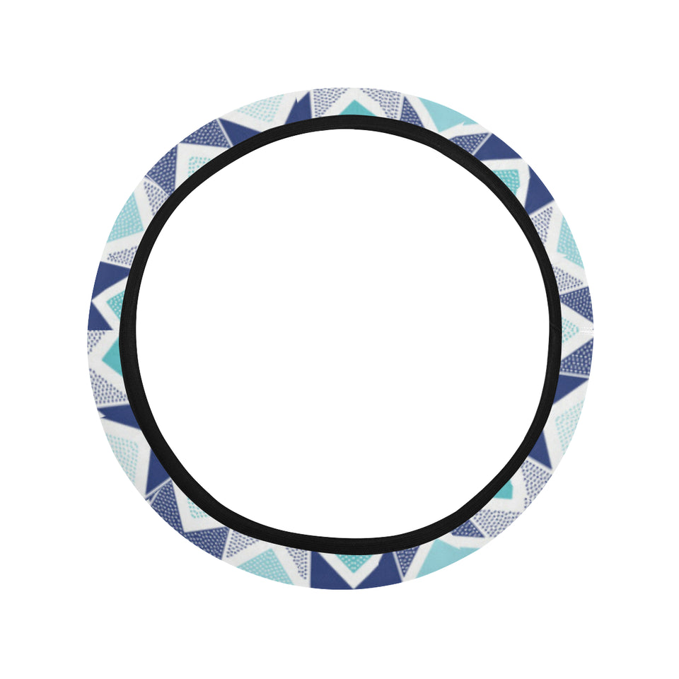 zigzag  chevron blue pattern Car Steering Wheel Cover