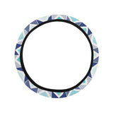 zigzag  chevron blue pattern Car Steering Wheel Cover