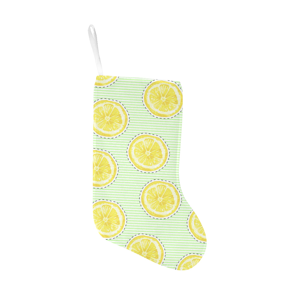 slice of lemon pattern Christmas Stocking