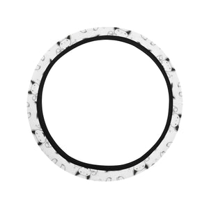 Bull Terrier Pattern Print Design 02 Car Steering Wheel Cover