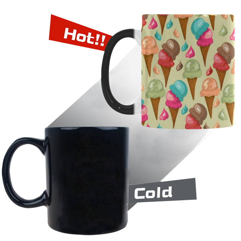 Colorful ice cream pattern Morphing Mug Heat Changing Mug