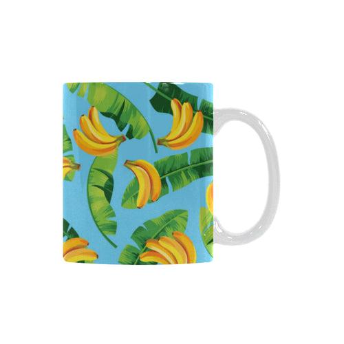 banana leaves banana design pattern Classical White Mug (Fulfilled In US)