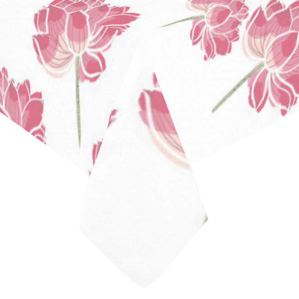 Pink lotus waterlily pattern Tablecloth