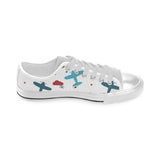 Airplane star cloud colorful Men's Low Top Shoes White