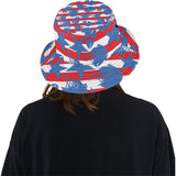American football ball star stripes pattern Unisex Bucket Hat