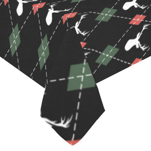 Deer Christmas new year pattern argyle Tablecloth