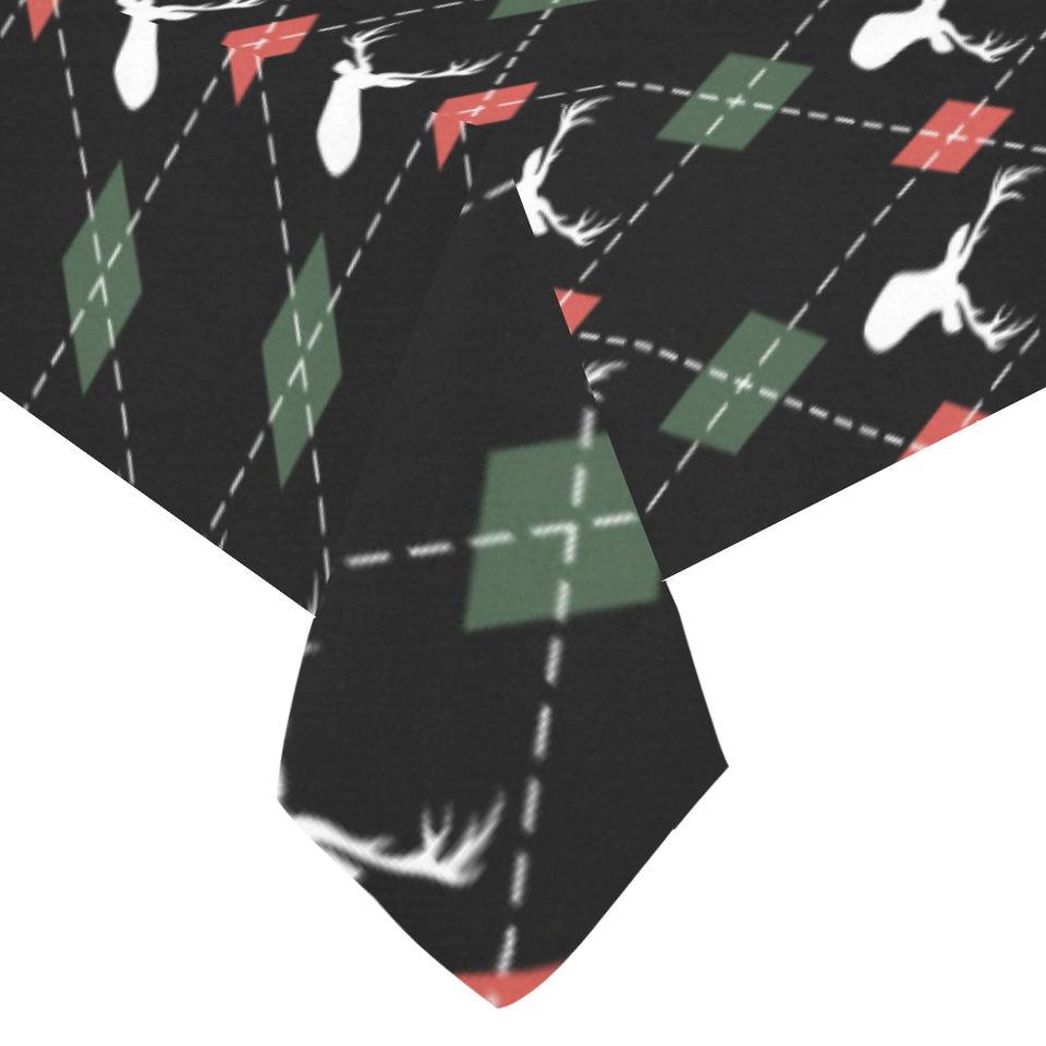 Deer Christmas new year pattern argyle Tablecloth