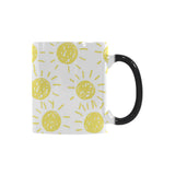 hand drawn sun pattern Morphing Mug Heat Changing Mug