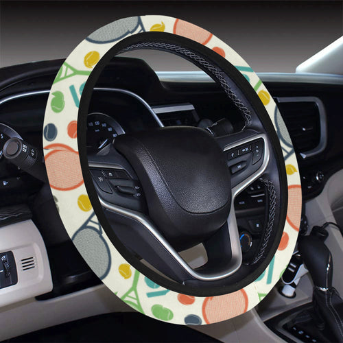 Tennis Pattern Print Design 03 Car Steering Wheel Cover
