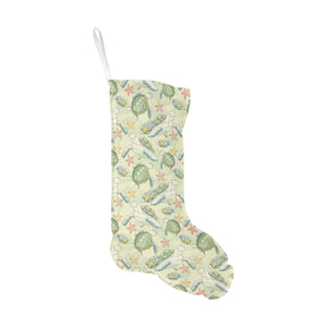 Hand drawn sea turtle fish pattern Christmas Stocking