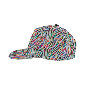 Colorful zebra skin pattern All Over Print Snapback Cap