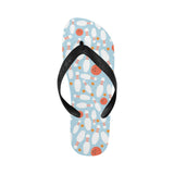 Bowling ball bowling pins blue blackground Unisex Flip Flops